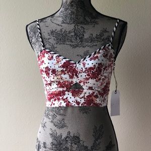 New With Tags Leith floral and polka dot crop top
